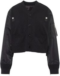 Sacai - Cotton And Nylon Cardigan - Lyst