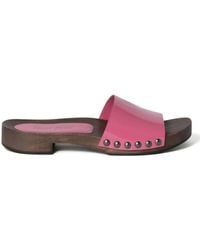 Miu Miu - Pantoletten Aus Lackleder - Lyst