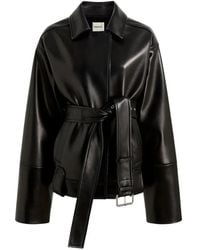 KHAITE - Alder Soft Nappa Leather Oversized Biker Jacket With Matching Belt - Lyst