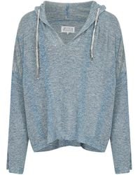 Maison Margiela - Drawstring Hood V-Neck Sweater - Lyst