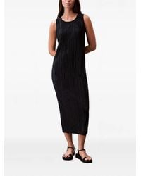 Calvin Klein - Geplooide Mouwloze Midi-Jurk - Lyst