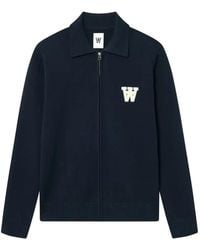 WOOD WOOD - Tay Zip Appliqué Cotton Cardigan - Lyst
