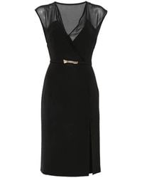 SIMONA CORSELLINI - Sheer-Panel Belted Mini Dress - Lyst