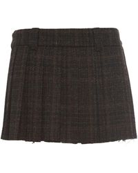 Miu Miu - Plaid Wool Miniskirt - Lyst