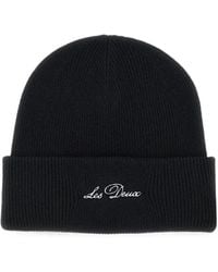 Les Deux - Logo-Embroidered Wool Beanie Hat - Lyst