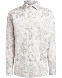 Etro - Chemise En Satin À Motif Flora Fauna - Lyst