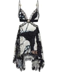 Roberto Cavalli - Abito Corto Con Stampa - Lyst