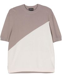 Emporio Armani - T-shirt en maille à design colour block - Lyst