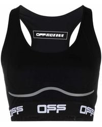 Off-White c/o Virgil Abloh - Logo-Tape Cropped Performance Top - Lyst