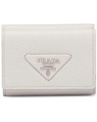 Prada - Triangle-logo Saffiano Leather Cardholder - Lyst