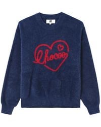 Chocoolate - Heart-Motif Fuzzy-Knit Sweater - Lyst