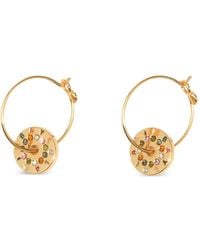 Bimba Y Lola - Medium Logo And Crystals Hoop Earrings - Lyst
