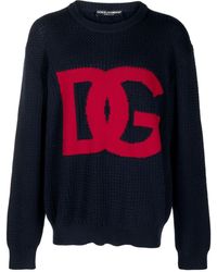 Dolce & Gabbana - Pull en laine à logo en intarsia - Lyst