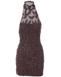 Aniye By - Uma Halterneck Sequin Embroidered Mini Dress - Lyst