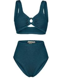 Paramidonna - Irina High Waist Bikini Met Textuur En Ringdetail - Lyst