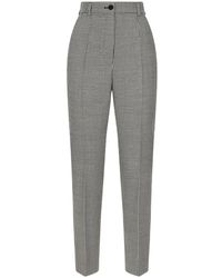 Dolce & Gabbana - Wollen Broek Met Pied-De-Poule Print - Lyst