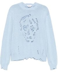 McQueen - Distressed Skull Sweater - Lyst