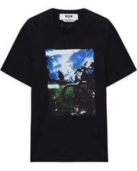 MSGM - Graphic-Print T-Shirt - Lyst