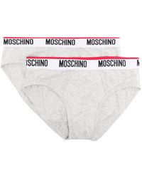 Moschino - Slip Van Katoenblend Met Logoprint - Lyst