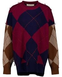 BAZISZT - Pullover Mit Argyle-Muster - Lyst