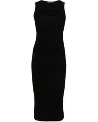 McQueen - Ribbed Knit Midi Dress - Lyst