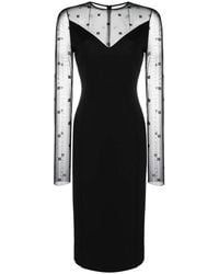 Givenchy - Vestido Midi Con Logo En Jacquard - Lyst