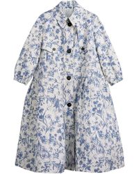 Burberry Reissued 2005 Floral Print Linen Dress Coat - White
