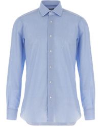 Barba Napoli - Honeycomb-Pattern Cotton Shirt - Lyst
