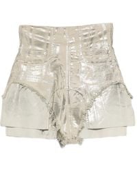 Rick Owens - Pantalones cortos metalizados deshilachados - Lyst