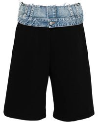 MM6 by Maison Margiela - Denim-Waist Track Shorts - Lyst