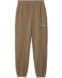 Burberry - Ekd Check Cotton Jogging Pants - Lyst