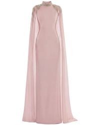 Saiid Kobeisy - Embellished Cape-Sleeve Maxi Dress - Lyst