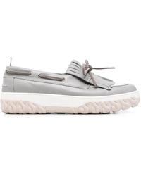 Thom Browne - Grosgrain-Loop Trim Boat Shoes - Lyst