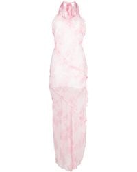MSGM - Sheer Ruffle-Detail Maxi Dress - Lyst