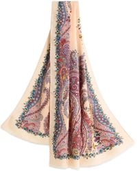 Etro - Wool And Silk Scarf With Print - Lyst
