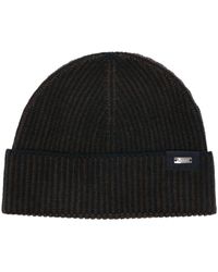 Herno - Logo-plaque Ribbed Wool Beanie - Lyst