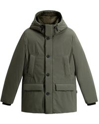 Woolrich - Hooded Button-Fastening Padded Jacket - Lyst