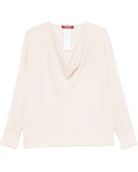 Max Mara - Cowl-Neck Silk Blouse - Lyst