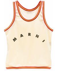Marni Leer Shopper Met Logoprint in het Oranje voor heren Heren Tassen voor voor Shoppers voor 