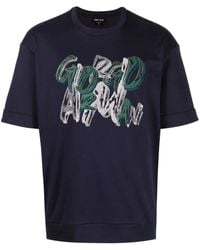 Giorgio Armani - Graphic Logo-Print Cotton T-Shirt - Lyst