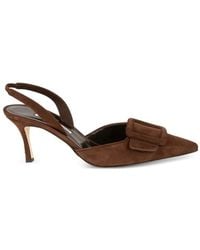 Manolo Blahnik - Maysale Buckle-Detail Slingback Pumps - Lyst