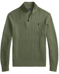 Polo Ralph Lauren - Cable-Knit Quarter-Zip Sweater - Lyst