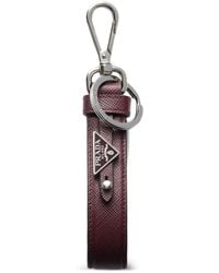 Prada - Saffiano Leather Keychain - Lyst