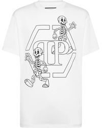 Philipp Plein - Skeleton-Print Cotton T-Shirt - Lyst
