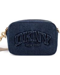DKNY - Logo-Embroidered Denim Mini Bag - Lyst