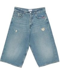 AMISH - Short En Jean Denver À Effet Usé - Lyst