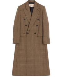 Valentino Garavani - Check-Print Double-Breasted Coat - Lyst