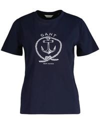 GANT - Anchor-Graphic T-Shirt - Lyst