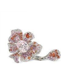 Anabela Chan - 18kt White Gold Pale Rose Peony Sapphire And Diamond Ring - Lyst