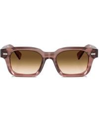 Brunello Cucinelli - Sonnenbrille Mit Eckigem Gestell - Lyst